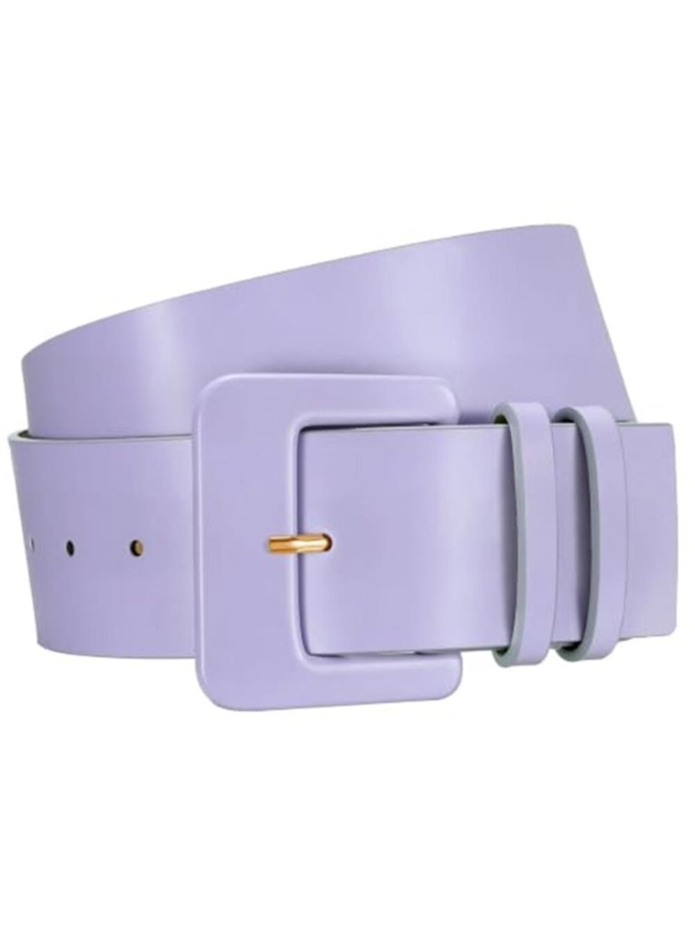 Purple Wide Waist Belt 2.13" Square Buckle Candy Color Statement Belt
